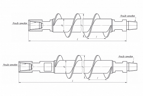 Шнек ШБ-135 L-1000 мм З-50 Пр фото
